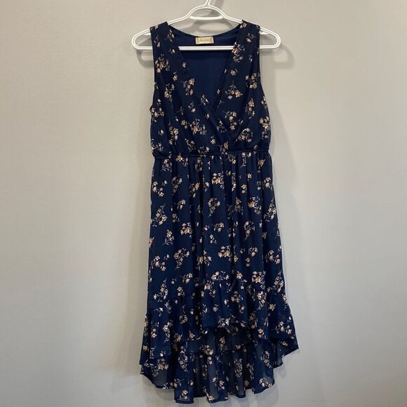Altar'd State Blue Floral Dress High Low - Picture 1 of 9